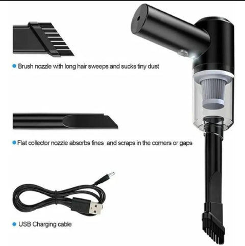 3 in 1 Portable Vacuum Cleaner Duster Blower Air Pump Wireless Handheld Clean