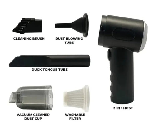 3 in 1 Portable Vacuum Cleaner Duster Blower Air Pump Wireless Handheld Clean